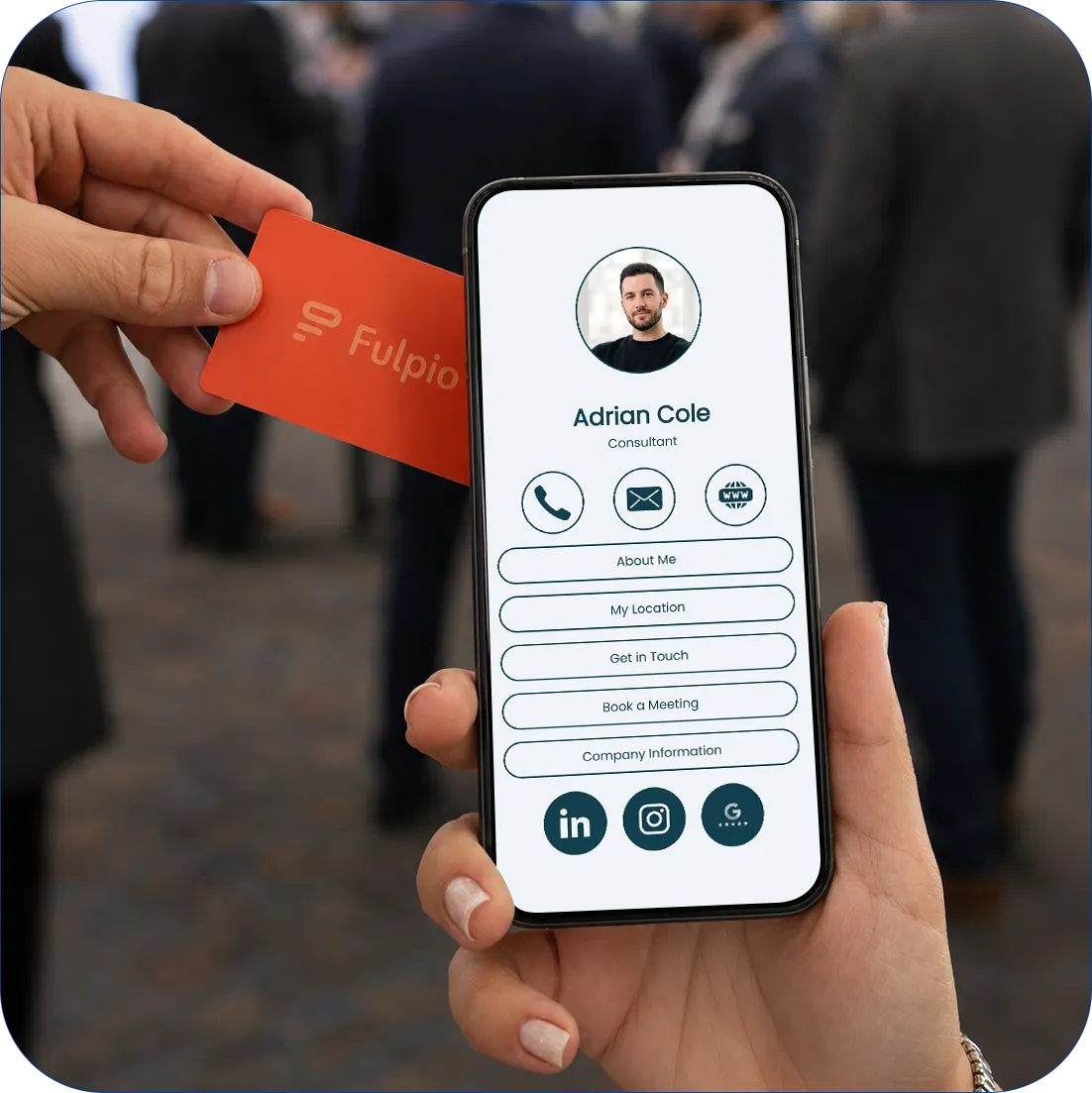 Fulpio profile in mobile app with NFC device