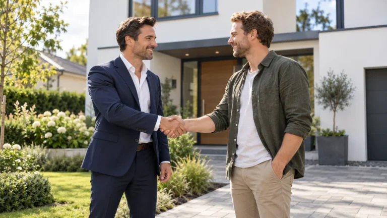 Real estate agent meeting with client